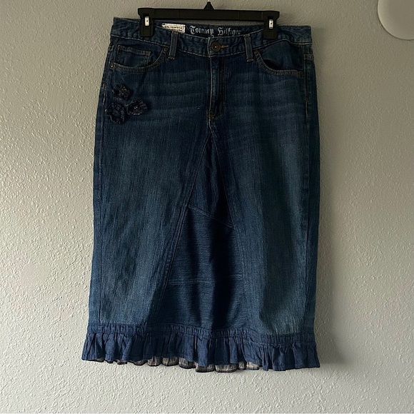 Tommy Hilfiger Dresses & Skirts - Custom Upcycled Tommy Hilfiger Denim Midi Skirt